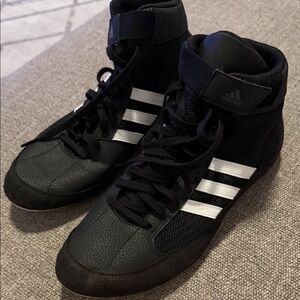 adidas Black High-Top Wrestling Shoes